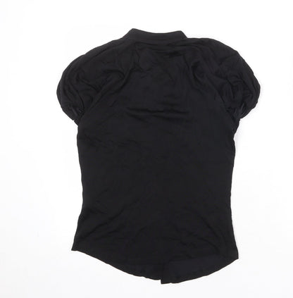 Womens UK Size M Zara Black Basic Button-Up