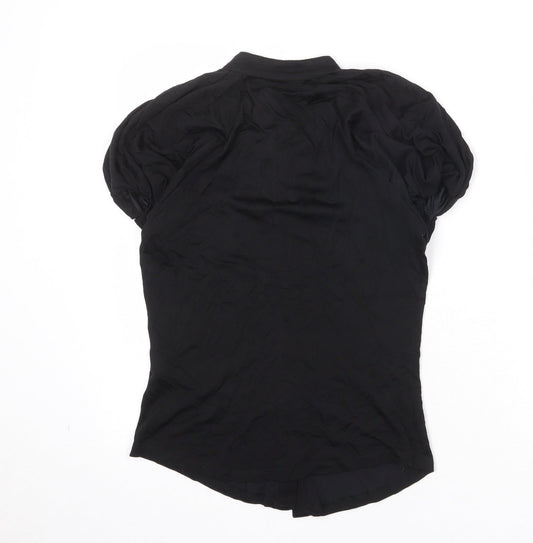 Womens UK Size M Zara Black Basic Button-Up