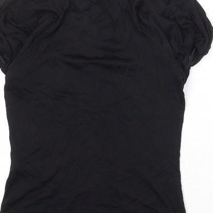 Womens UK Size M Zara Black Basic Button-Up