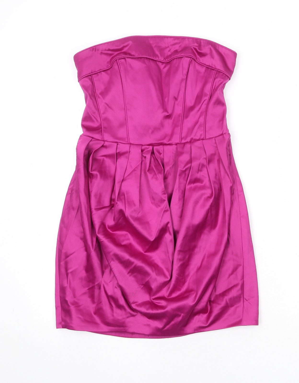 New Look Womens Purple Cotton A-Line Size 10 Off the Shoulder Zip