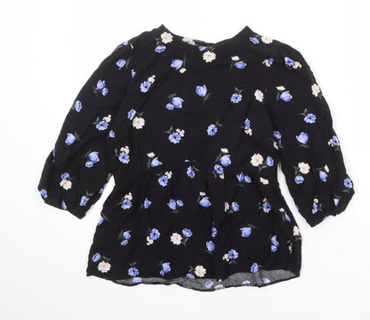 Womens UK Size 8 New Look Black Basic Blouse