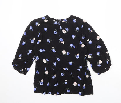 Womens UK Size 8 New Look Black Basic Blouse