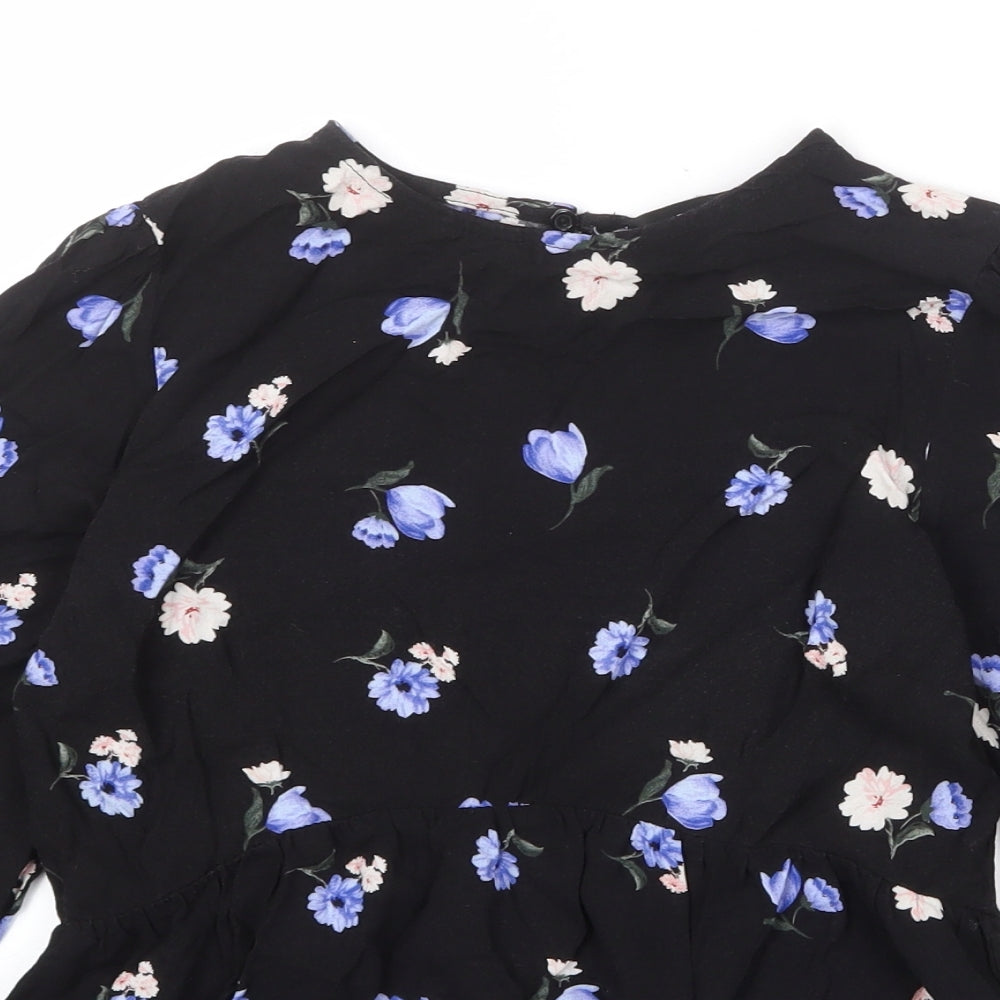 Womens UK Size 8 New Look Black Basic Blouse