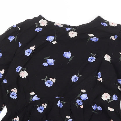 Womens UK Size 8 New Look Black Basic Blouse