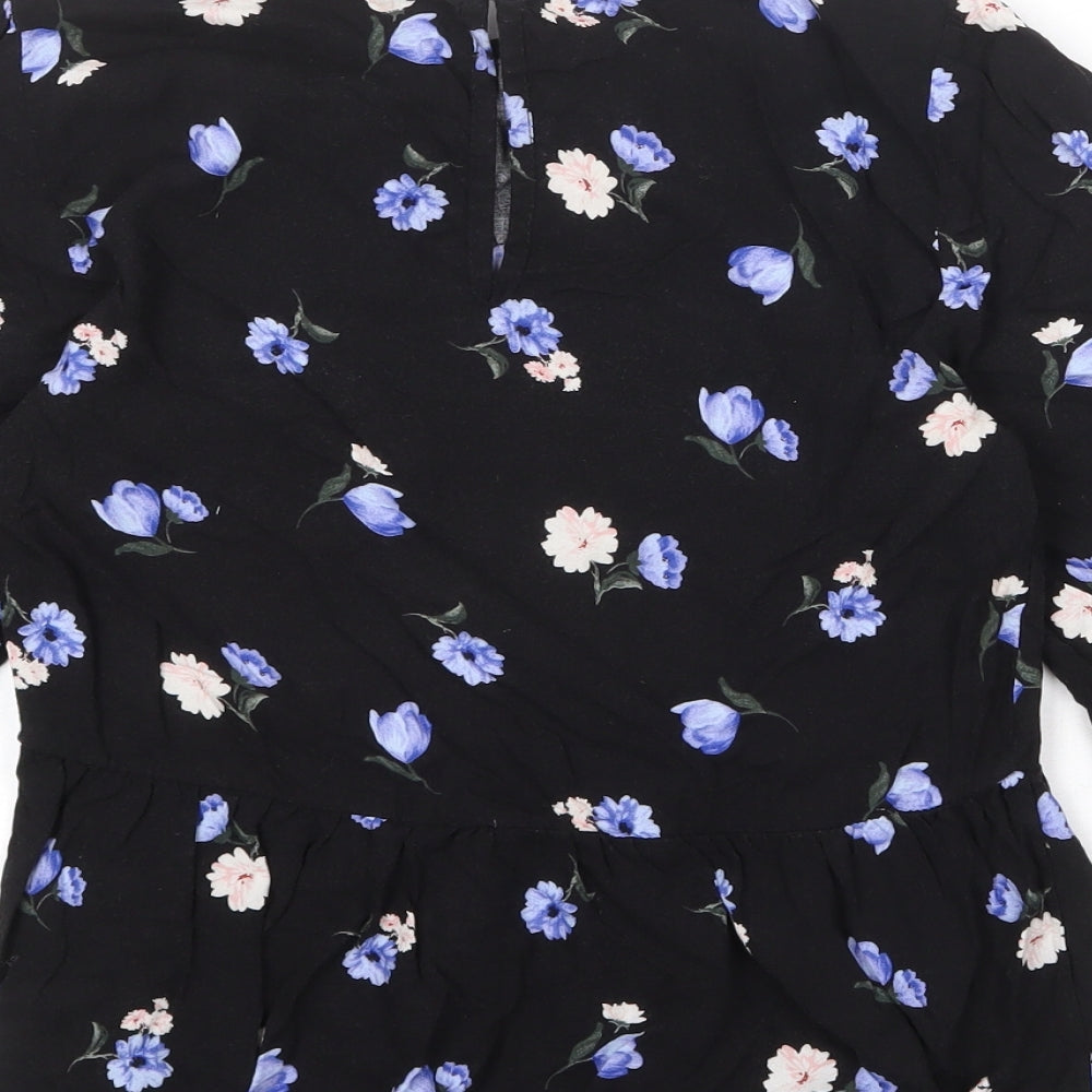 Womens UK Size 8 New Look Black Basic Blouse