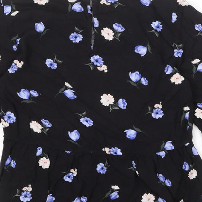 Womens UK Size 8 New Look Black Basic Blouse