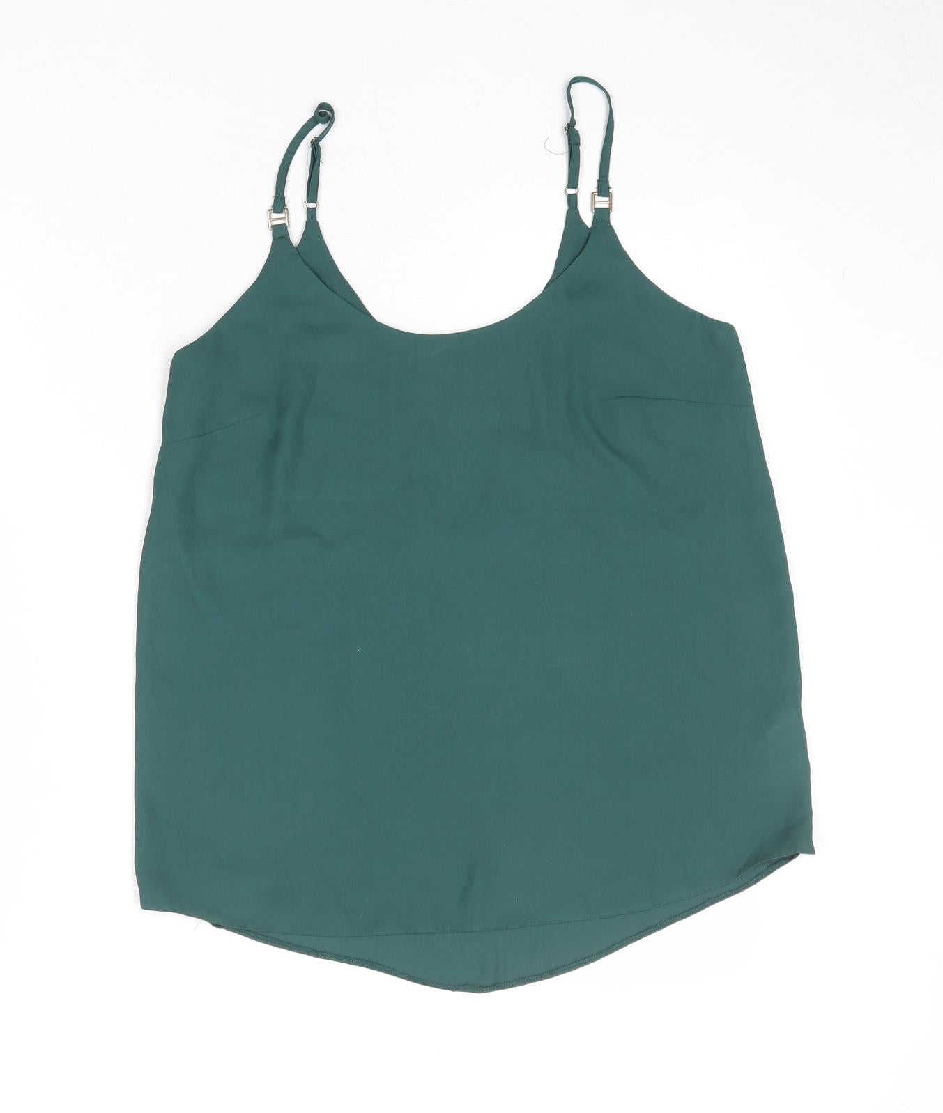 Womens UK Size 10 Dorothy Perkins Green Basic Tank