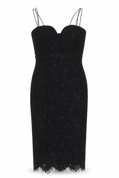 Girls On Film Womens Black Geometric Nylon Slip Dress Size 14 Sweetheart Zip