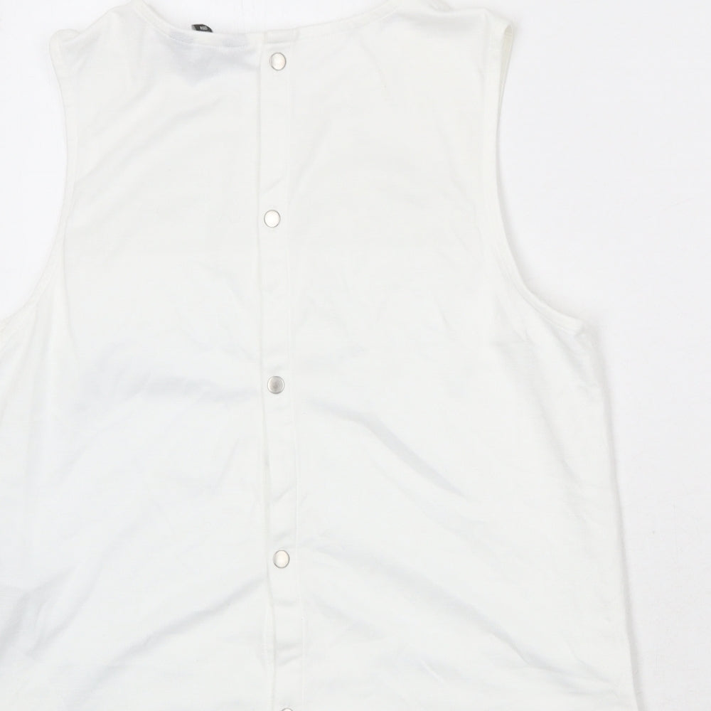 Womens UK Size 12 New Look White Basic Tank