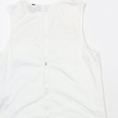 Womens UK Size 12 New Look White Basic Tank