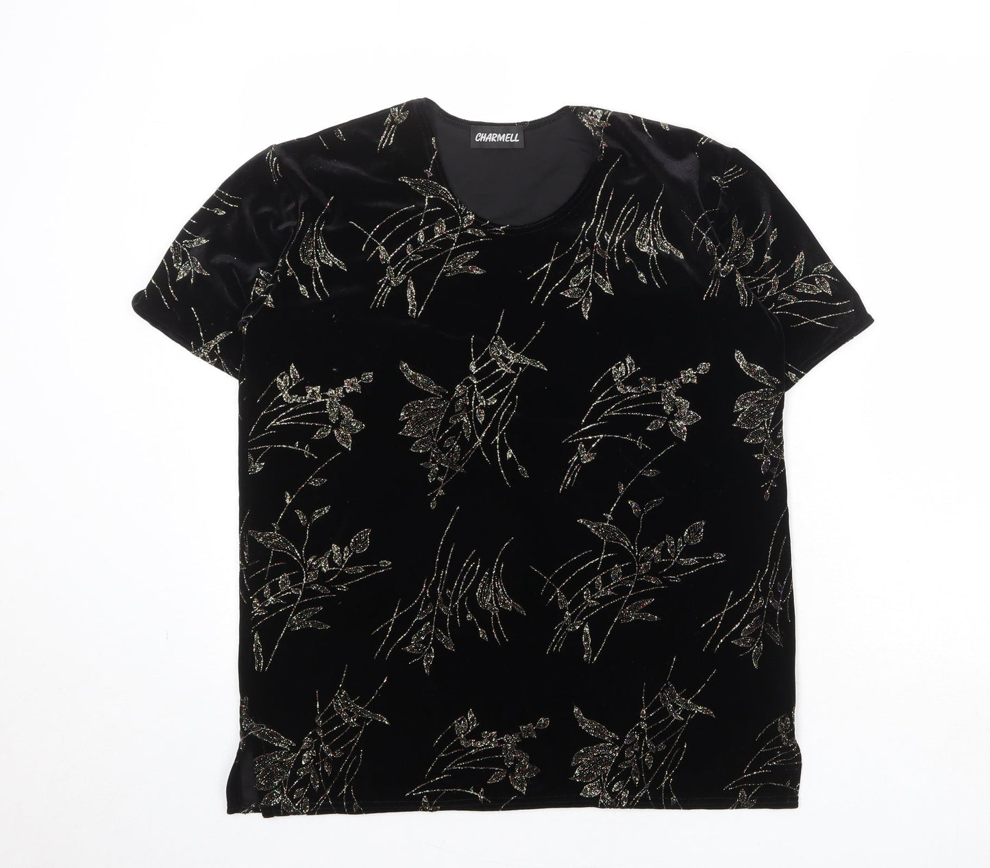Womens UK Size M Charmell Black Basic T-Shirt
