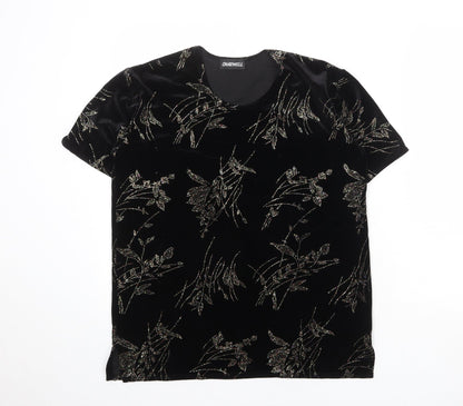 Womens UK Size M Charmell Black Basic T-Shirt