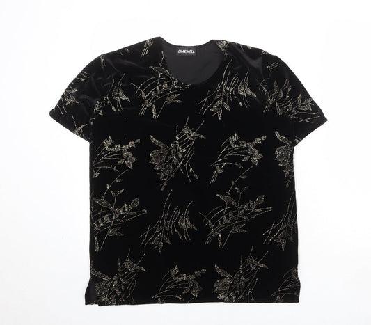 Womens UK Size M Charmell Black Basic T-Shirt
