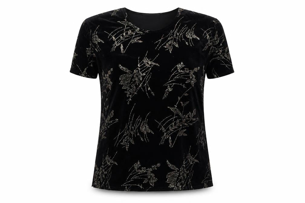 Womens UK Size M Charmell Black Basic T-Shirt