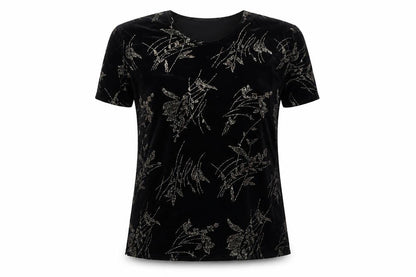 Womens UK Size M Charmell Black Basic T-Shirt
