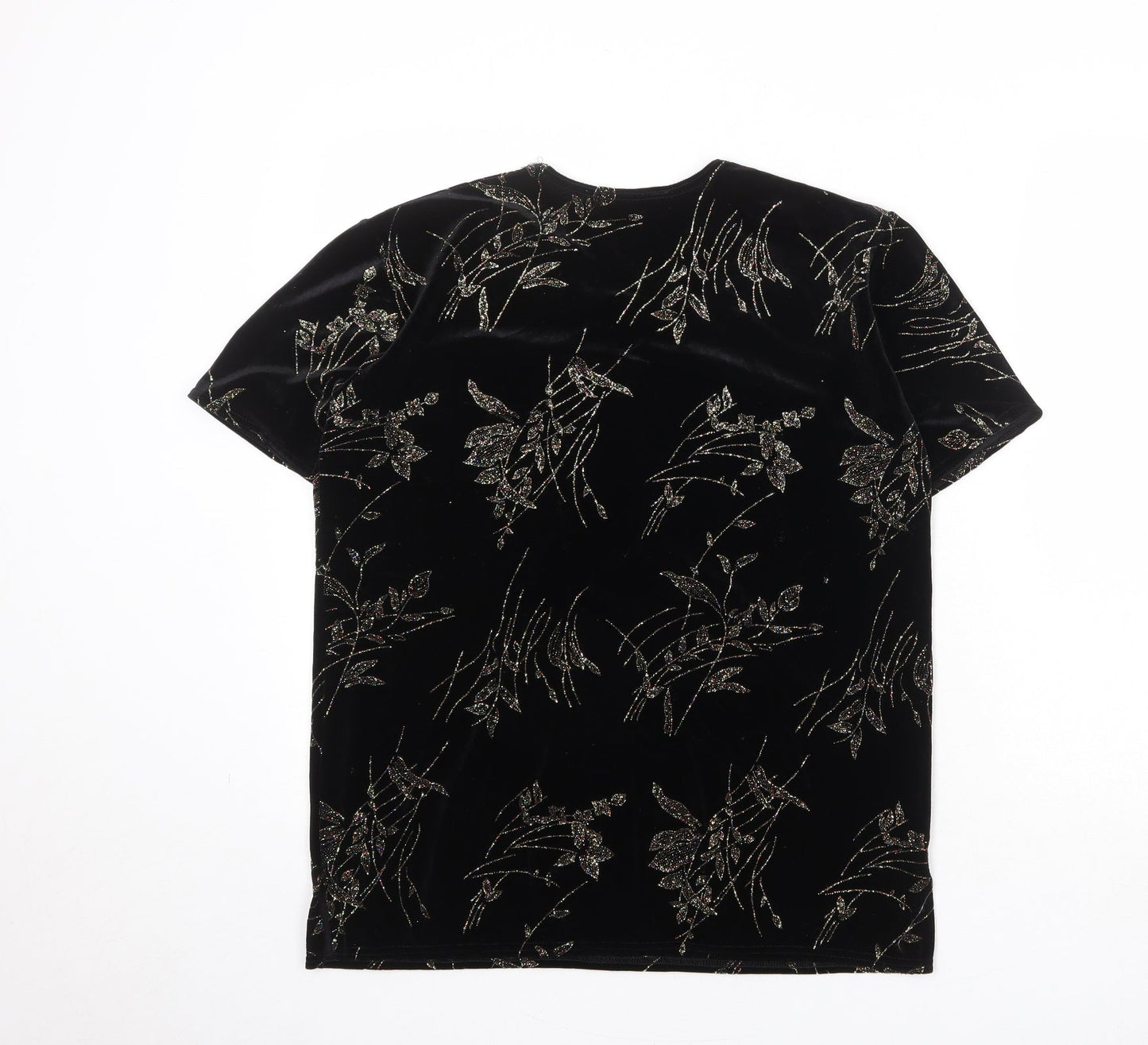 Womens UK Size M Charmell Black Basic T-Shirt