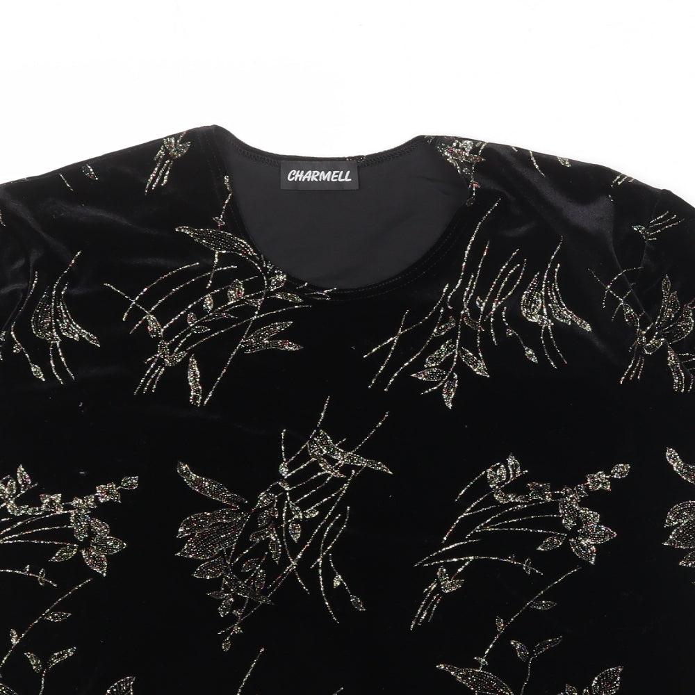 Womens UK Size M Charmell Black Basic T-Shirt