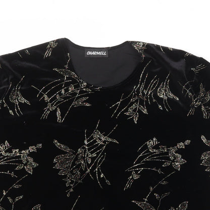 Womens UK Size M Charmell Black Basic T-Shirt