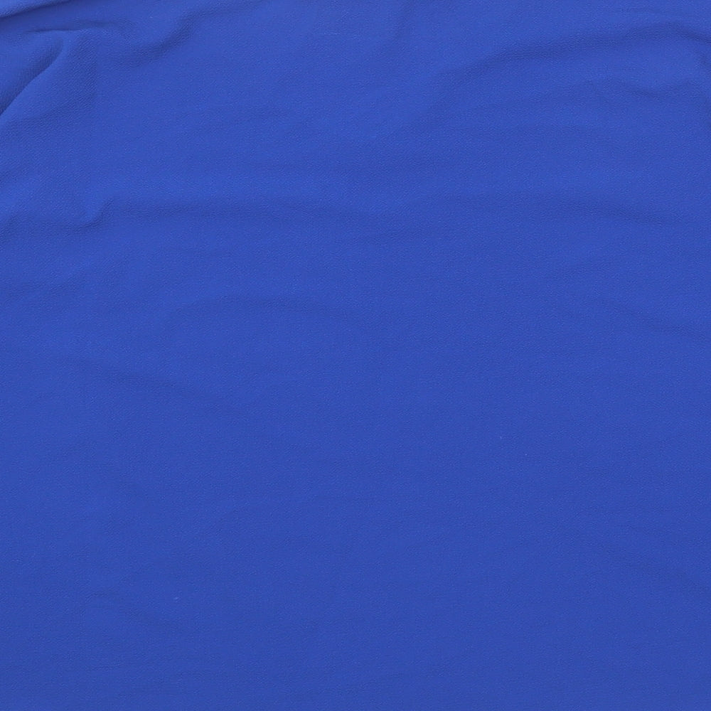 Rage Womens Blue Polyester Basic Blouse Size 8 V-Neck