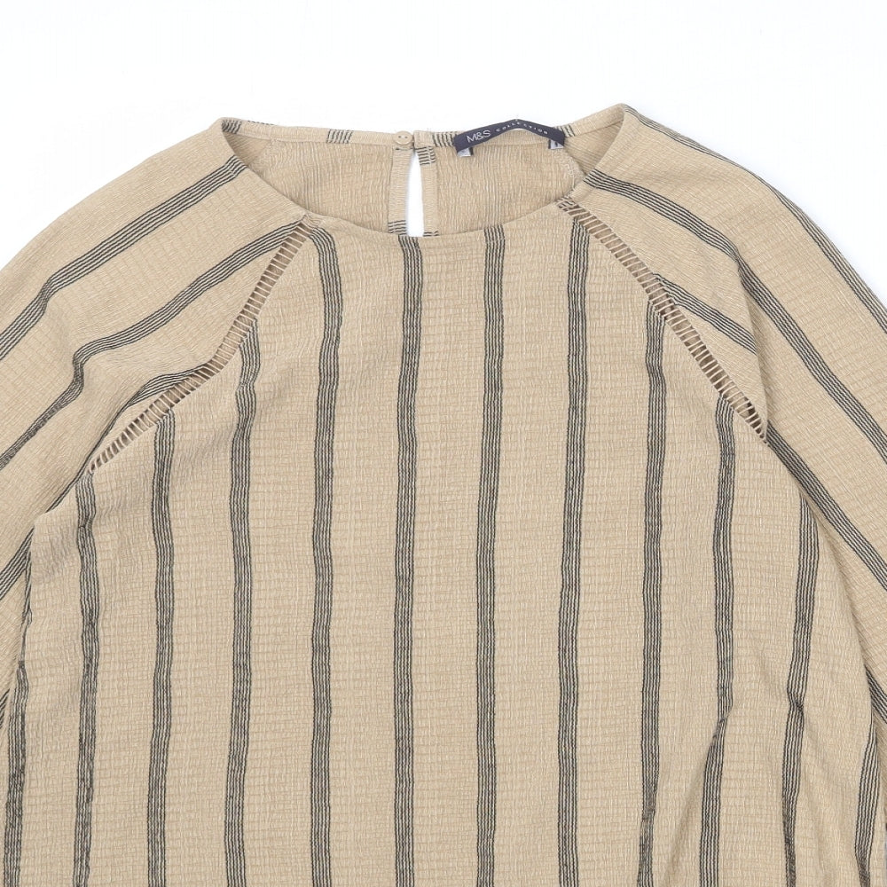 Womens UK Size 6 Marks and Spencer Brown Basic Blouse