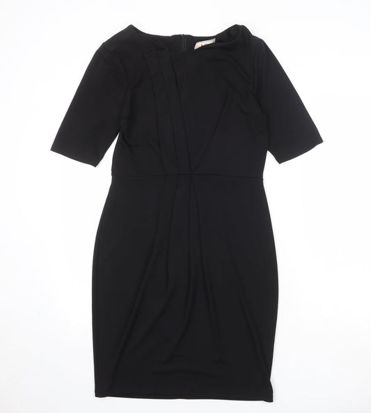 Billie & Blossom Womens Black Polyester A-Line Size 10 Round Neck Zip