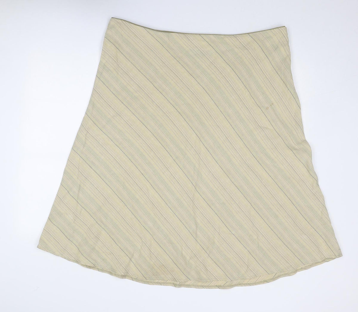 Equorian Womens Beige Striped Polyester A-Line Skirt Size 20 Zip