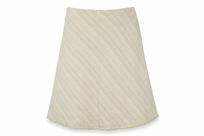 Equorian Womens Beige Striped Polyester A-Line Skirt Size 20 Zip