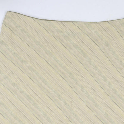 Equorian Womens Beige Striped Polyester A-Line Skirt Size 20 Zip
