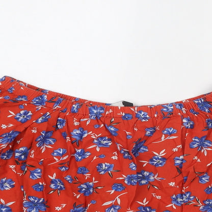 Womens UK Size 10 Very Red Basic Blouse