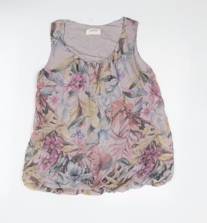 Cartoon Womens Multicoloured Floral Viscose Basic Tank Size 10 Scoop Neck