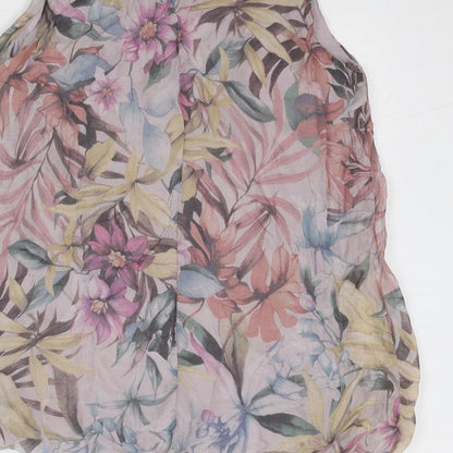 Cartoon Womens Multicoloured Floral Viscose Basic Tank Size 10 Scoop Neck