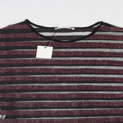 Womens UK Size S Mango Pink Basic T-Shirt