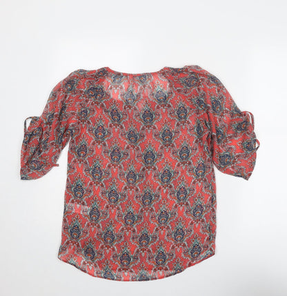 Womens UK Size 8 Red Herring Multicoloured Basic Blouse
