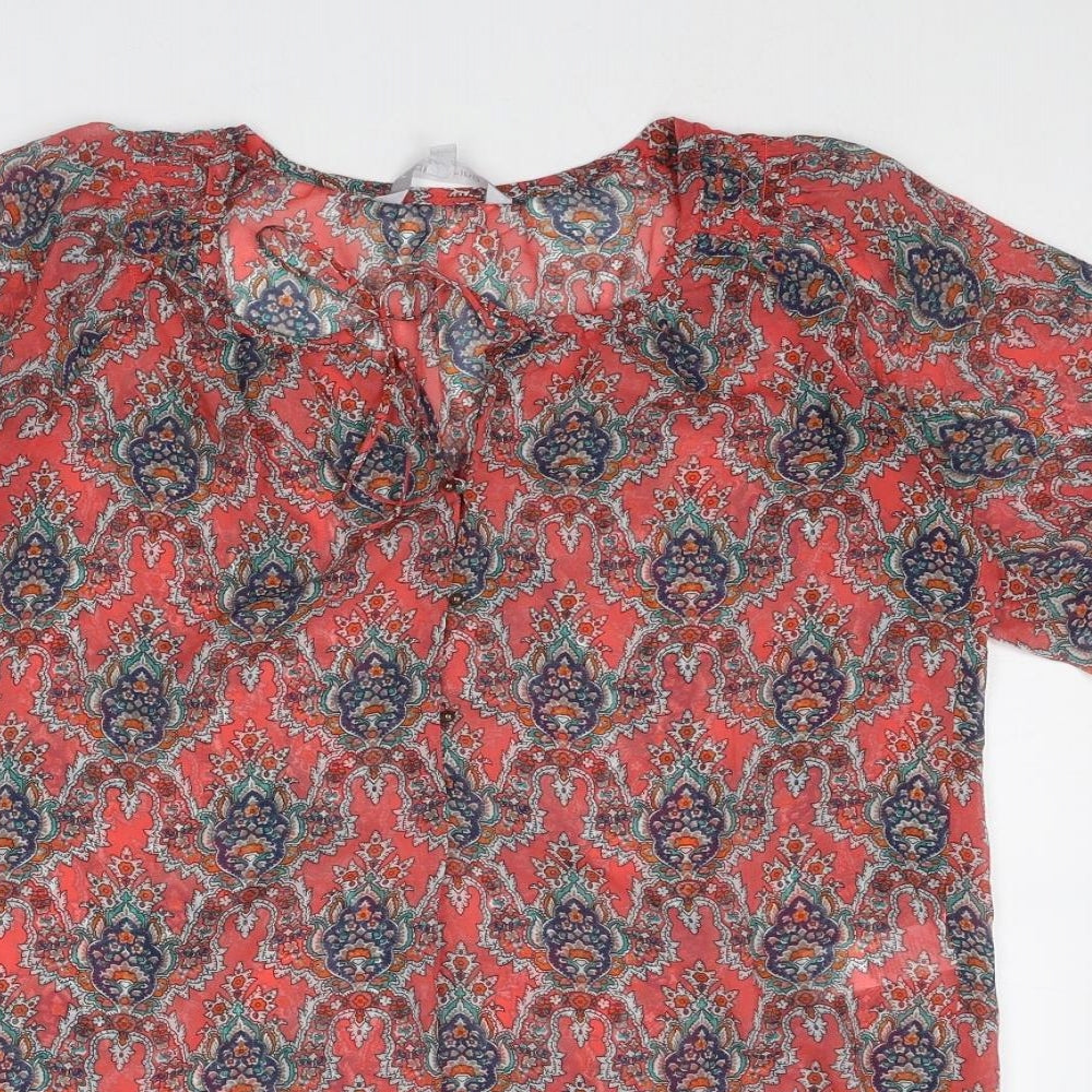 Womens UK Size 8 Red Herring Multicoloured Basic Blouse