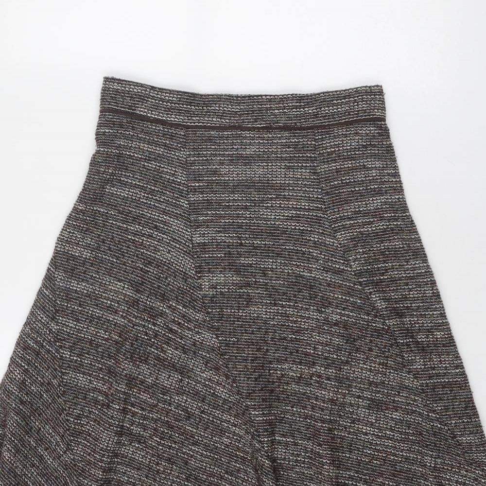 Marks and Spencer Womens Brown Polyester Swing Skirt Size 10