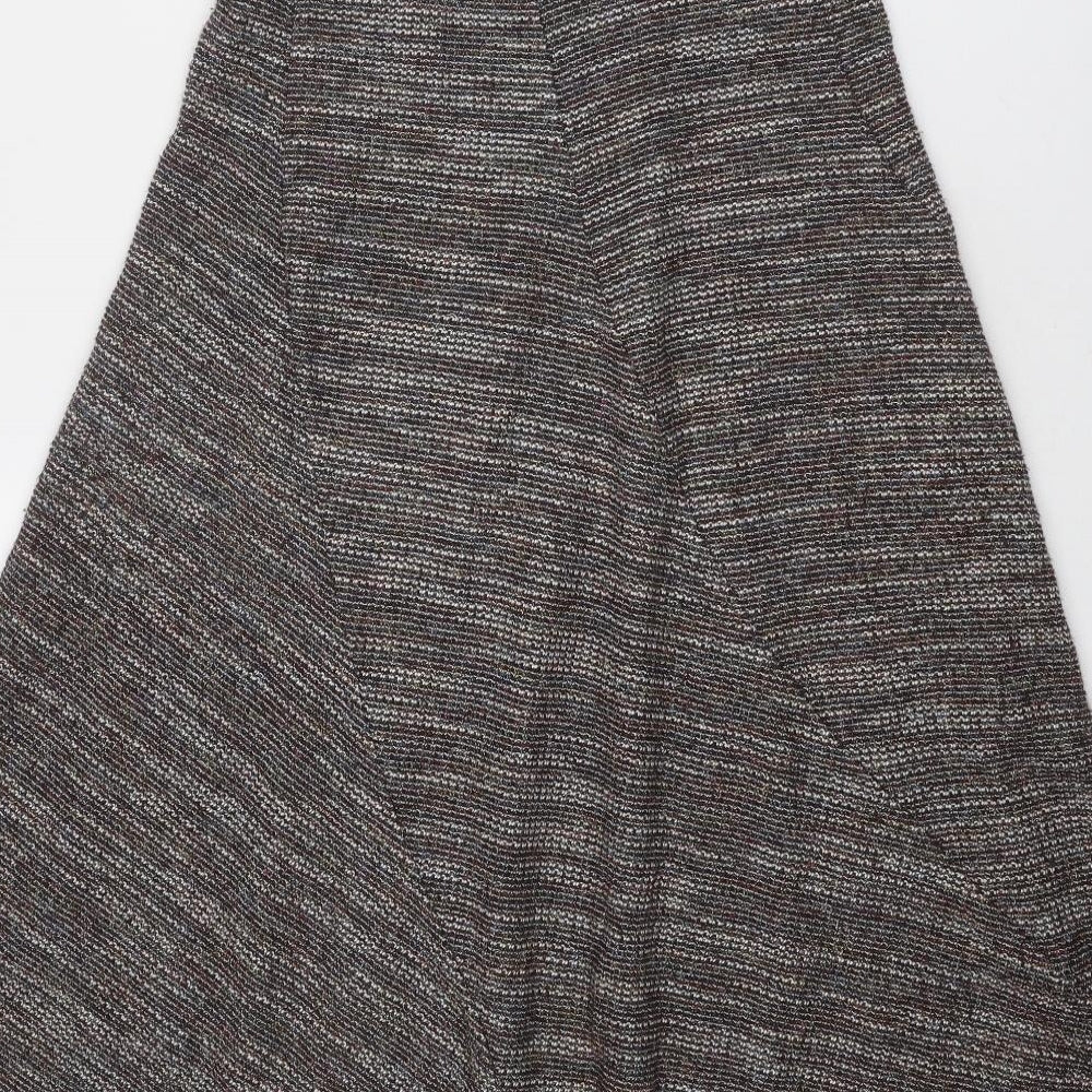 Marks and Spencer Womens Brown Polyester Swing Skirt Size 10