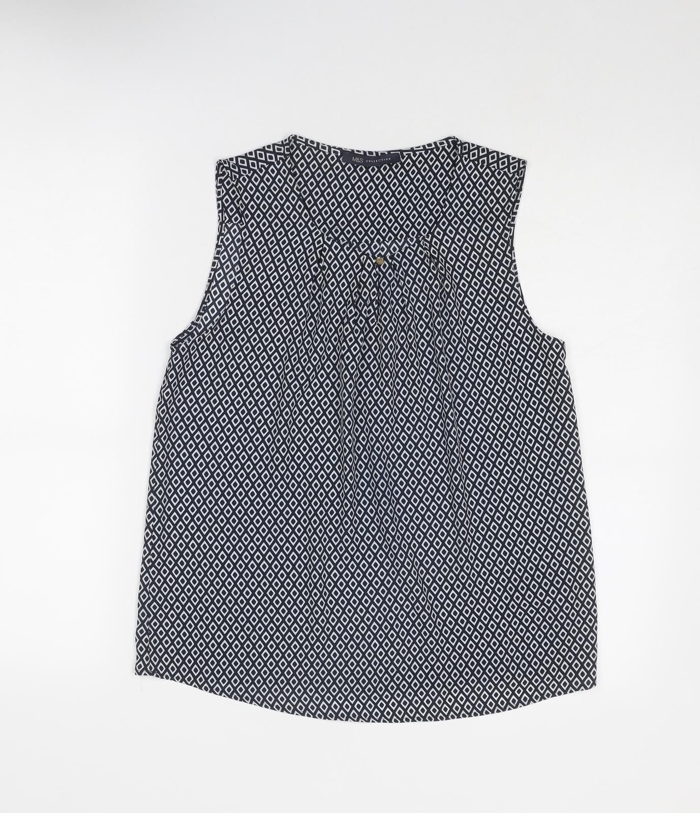 Womens UK Size 6 Marks and Spencer Blue Basic Tank