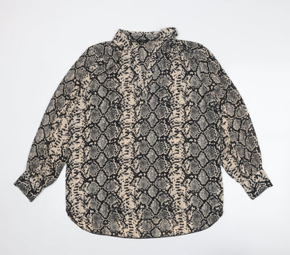Womens UK Size 14 M&Co Beige Basic Blouse