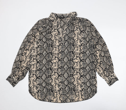 Womens UK Size 14 M&Co Beige Basic Blouse