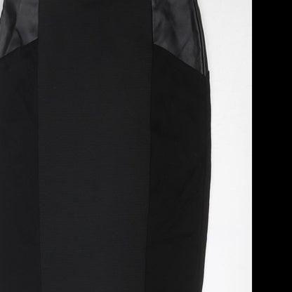 Dorothy Perkins Womens Black Polyester A-Line Skirt Size 10