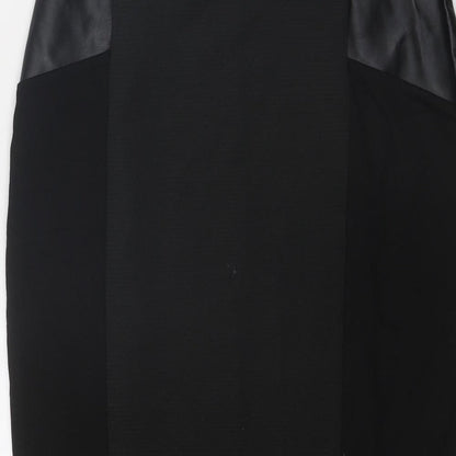 Dorothy Perkins Womens Black Polyester A-Line Skirt Size 10