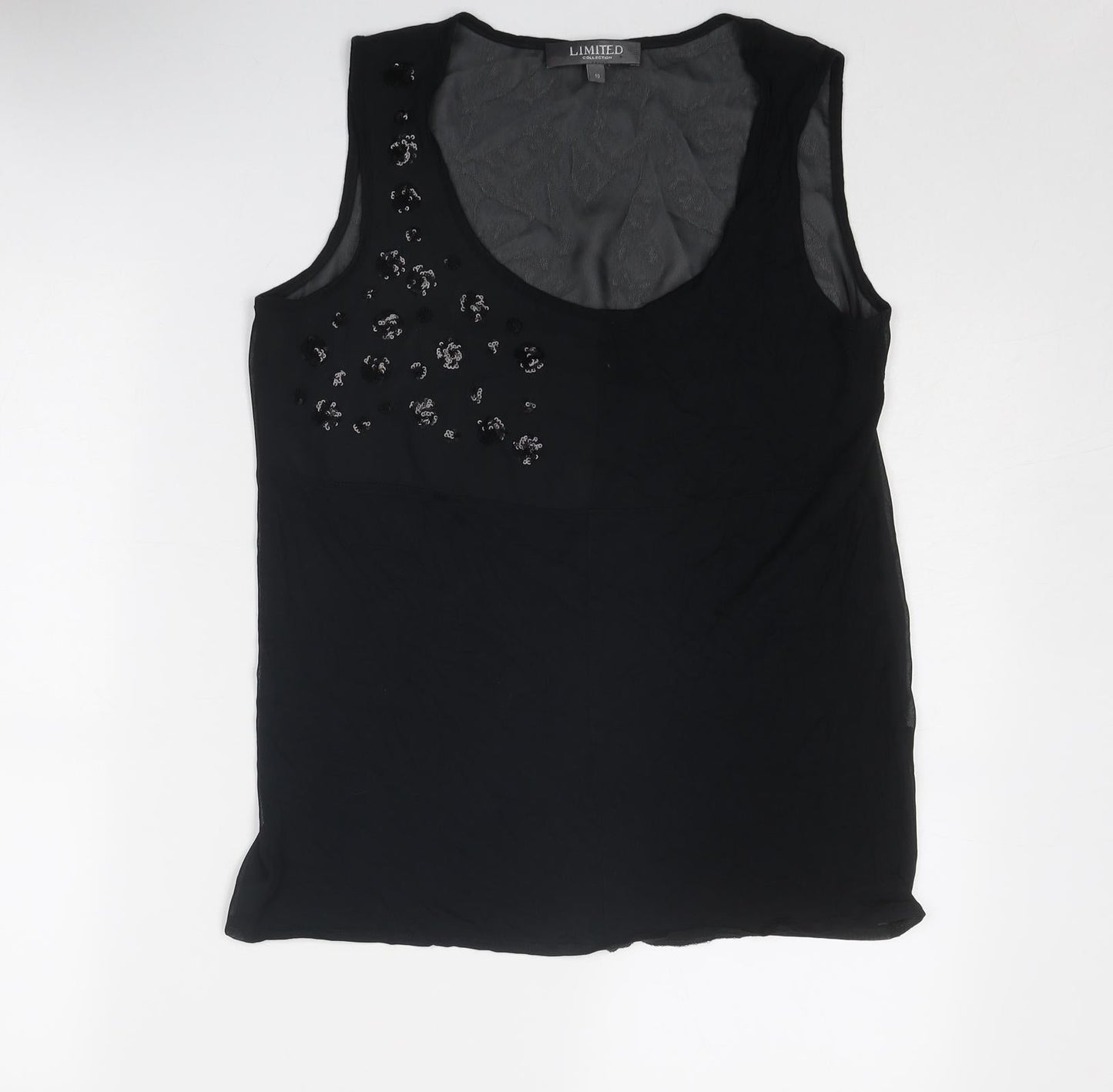 Womens UK Size 10 Limited Collection Black Basic Tank