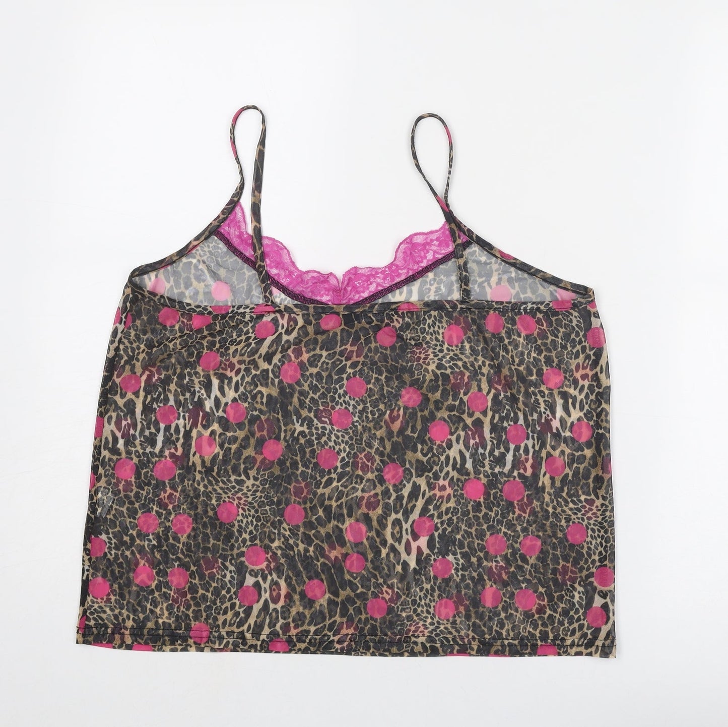 Boohoo Womens Multicoloured Geometric Polyester Basic Tank Size 14 V-Neck - Lace Details