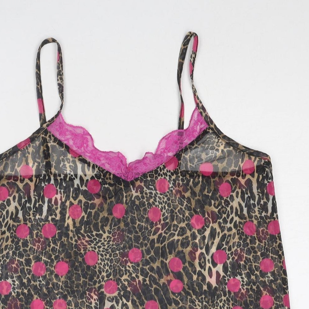 Boohoo Womens Multicoloured Geometric Polyester Basic Tank Size 14 V-Neck - Lace Details