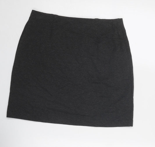 Marks and Spencer Womens Grey Polyester A-Line Skirt Size 12