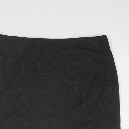 Marks and Spencer Womens Grey Polyester A-Line Skirt Size 12