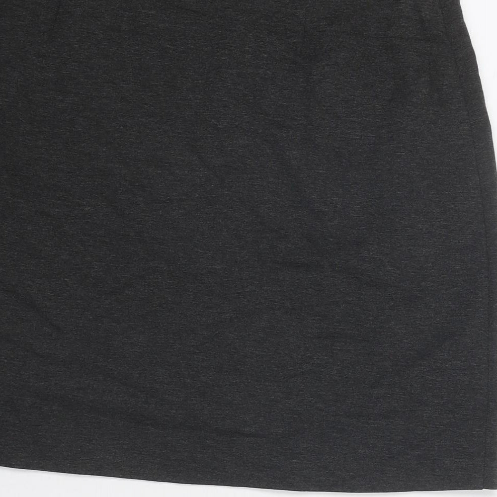 Marks and Spencer Womens Grey Polyester A-Line Skirt Size 12