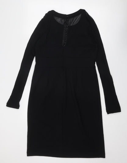 Grace Womens Black Nylon A-Line Size XL Round Neck Zip