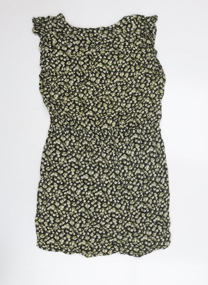 H&M Womens Multicoloured Floral Viscose A-Line Size 12 Round Neck Pullover