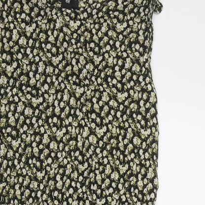 H&M Womens Multicoloured Floral Viscose A-Line Size 12 Round Neck Pullover